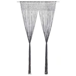 vidaXL Zavesa makrame antracitna 140x240 cm bombaž