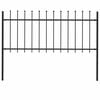 vidaXL Vrtna ograja s suličastim vrhom jeklo 181x80 cm črne barve