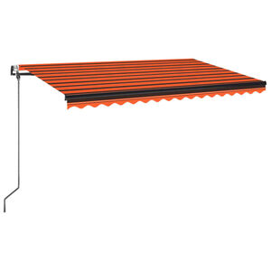 vidaXL Avtomatska tenda LED + senzor 450x350 cm oranžna/rjava