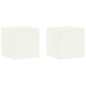vidaXL Stojalo za rastline 2 pcs Bela 40 x 40 x 40 cm Jeklo