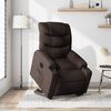 vidaXL Električni naslanjač s funkcijo vstajanja temno rjavo blago