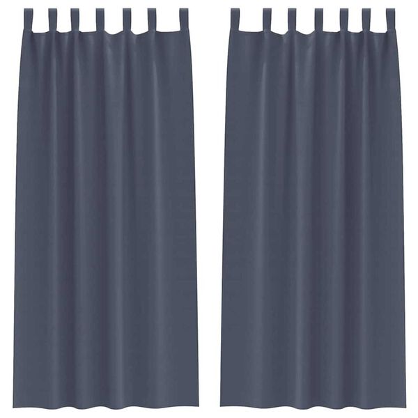 vidaXL Zavese za zatemnitev z obroči 2 pcs Antracit 260 x 140 cm