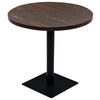 vidaXL Bistro miza mediapan in jeklo okrogla 80x75 cm temna jesenovina