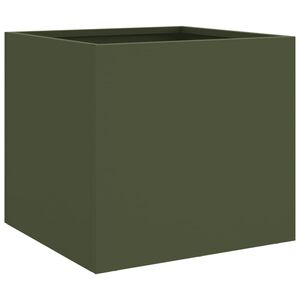 vidaXL Cvetlično korito olivno zeleno 32x30x29 cm jeklo