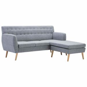 vidaXL Kavč L oblike z oblogo iz blaga 171,5x138x81,5 cm svetlo siv