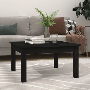 vidaXL Klubska mizica črna 55x55x30 cm trdna borovina