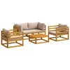 vidaXL 5-delni modularni vrtni lounge set Naravna Masiven les akacije