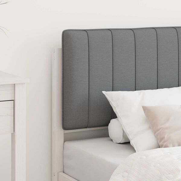 vidaXL Posteljni okvir z oblazinjenim vzglavjem Svetlo siva