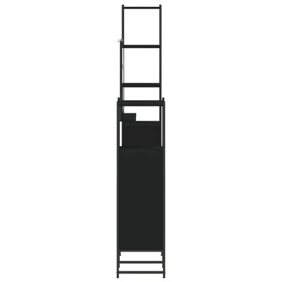 vidaXL Kopalniške omarice 4 kosi črne barve inženirski les