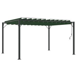 vidaXL Gazebo s lameliranim stre&scaron;nim sistemom Zelena 3 x 4 x 2,14 m