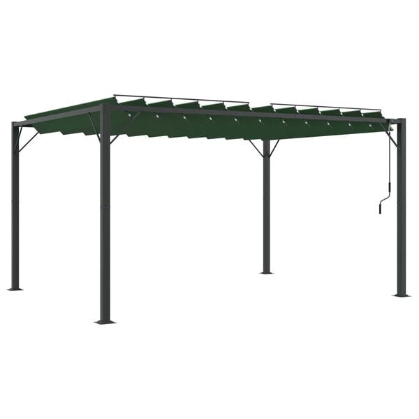 vidaXL Gazebo s lameliranim stre&scaron;nim sistemom Zelena 3 x 4 x 2,14 m