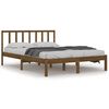 vidaXL Posteljni okvir medeno rjav iz trdne borovine 135x190 cm