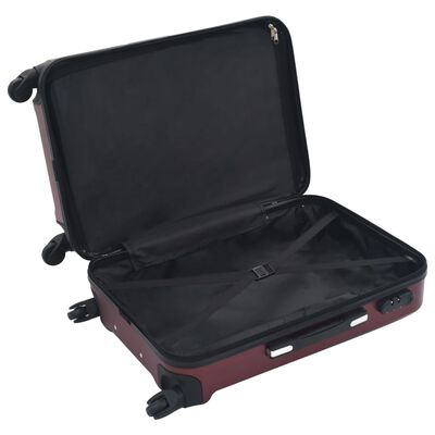 vidaXL Trdi potovalni kovčki 3 kosi vinsko rdeči ABS