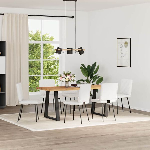 vidaXL Jedilni stoli 6 kosov belo umetno usnje