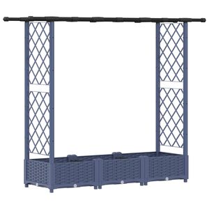 vidaXL Dvignjeno leži&scaron;če s trellisom in streho Siva 164 x 40 x 123 cm