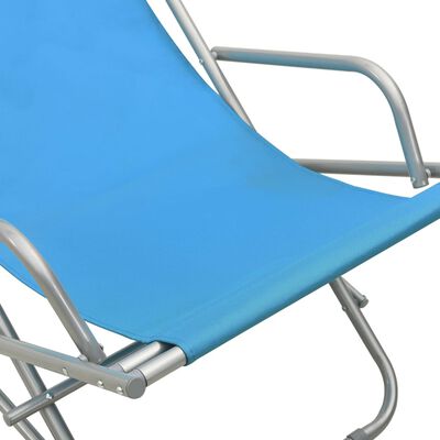 vidaXL Gugalni stol 2 kosa iz jekla modre barve