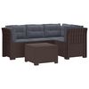 vidaXL 4-sedežna vrtna sofa z blazinami, rattan videz PP Rjava