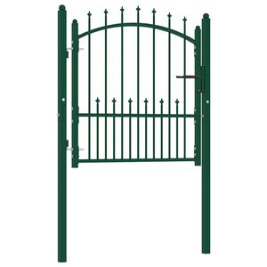 vidaXL Ograjna vrata EMMEN s konicami jeklo 104x97 cm zelena