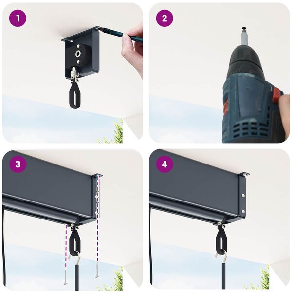 vidaXL Rolo z zavesami Antracit 200 x 250 cm Tkanina in aluminij