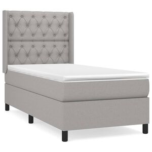 vidaXL Box spring postelja z vzmetnico svetlo siva 80x200 cm blago