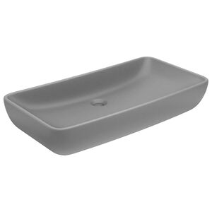 vidaXL Razko&scaron;en umivalnik pravokoten mat svetlo siv 71x38 cm keramičen