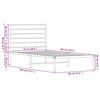 vidaXL Kovinski posteljni okvir brez vzmetnice z vzglavjem 75x190 cm