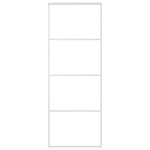 vidaXL Drsna vrata mlečno ESG steklo in aluminij 76x205 cm bela