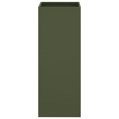 vidaXL Cvetlično korito olivno zeleno 32x27,5x75 cm valjano jeklo