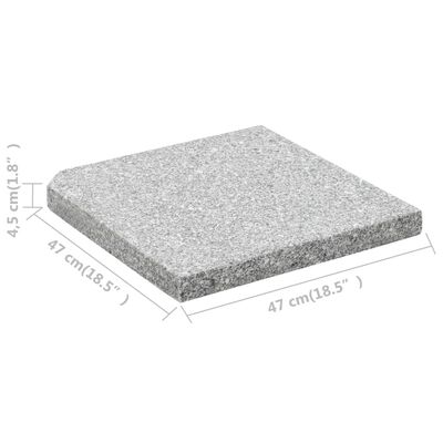 vidaXL Utežna plošča za senčnik iz granita 25 kg kvadratna siva