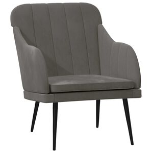 vidaXL Fotelj temno siv 63x76x80 cm žamet