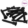 vidaXL Vijačna kapa 12 kos Črna 7 x 40 mm elezo