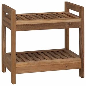 vidaXL Polica za kopalnico Naravna 45 x 30 x 45 cm Trden tikov les