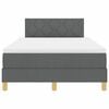vidaXL LED Box Spring Postelja z LED Temno siva 120 x 190 cm blago