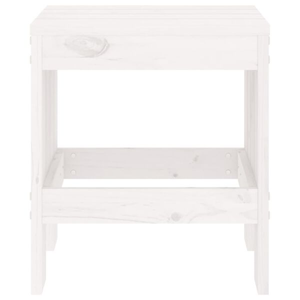 vidaXL Vrtni stolček 2 kosa bel 40x36x45 cm trdna borovina