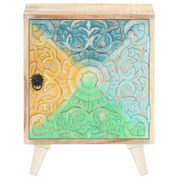 vidaXL Izrezljana nočna omarica 40x30x50 cm trden akacijev les