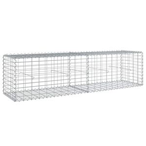vidaXL Gabionska ko&scaron;ara s pokrovom 200x50x50 cm pocinkano železo