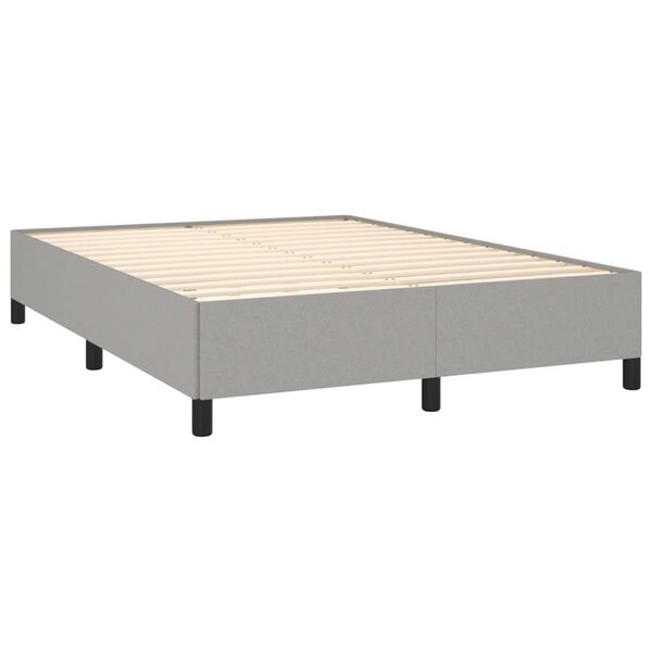 vidaXL Box spring postelja z vzmetnico svetlo siva 140x200 cm blago