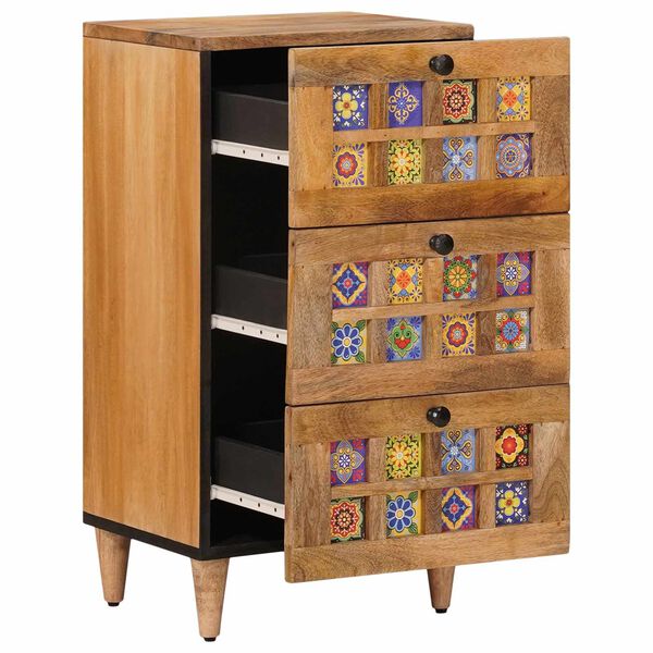 vidaXL Strani &scaron;al s predalom Naravna 40 x 33 x 75 cm Masiven les manga