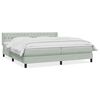 vidaXL Box Spring postelja z vzmetnico svetlo siva 200x220 cm žametna