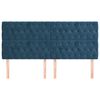vidaXL Vzglavje postelje temno modro 180x7x118/128 cm žametno