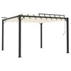 vidaXL Paviljon z re&scaron;etkasto streho 3x3 m krem blago in aluminij