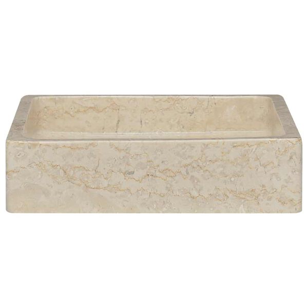vidaXL Umivalnik krem 40x40x10 cm marmor