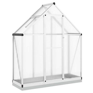 vidaXL Rastlinjak z okvirjem srebrn 169x58x202 cm aluminij