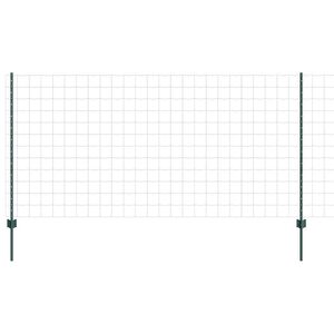 vidaXL Evropska ograja z drogom 25 x 1,2 m Jeklo s PVC premazom Zelena