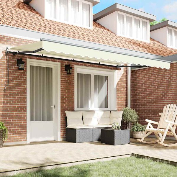 vidaXL Retraktilna tenda krema 400 x 200 cm blago