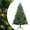 vidaXL Umjetno hinged božično drevo 300 LED Zelena 240 cm PVC in PE