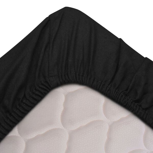 vidaXL Rjuha 2 kosa 180x200 cm bombaž črna