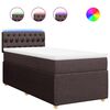 vidaXL Box spring postelja z vzmetnico temno rjava 100x200 cm blago