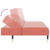 vidaXL Kavč dvosed z ležiščem roza žamet