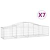 vidaXL Obokane gabion ko&scaron;are 7 kosov 200x50x40/60 cm pocinkano železo